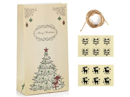 Christmas Kraft Paper Gift Bags